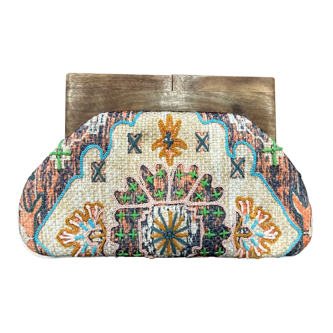Chloe & Lex Bag: Clutch With Wooden Handle-ESSE Purse Museum & Store