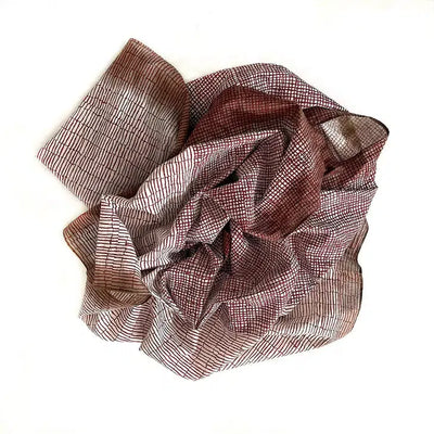 Marigold Row Scarf: 1527 Cotton Burgundy/Charcoal-ESSE Purse Museum & Store