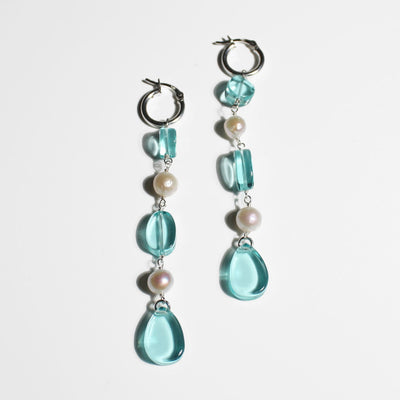 Woll Earrings: Bead and Pearl Earrings On Hoop-ESSE Purse Museum & Store