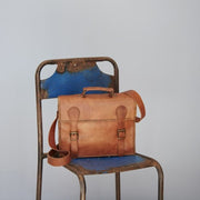 Paper High Bag: Large Old School Brown Leather Satchel-ESSE Purse Museum & Store
