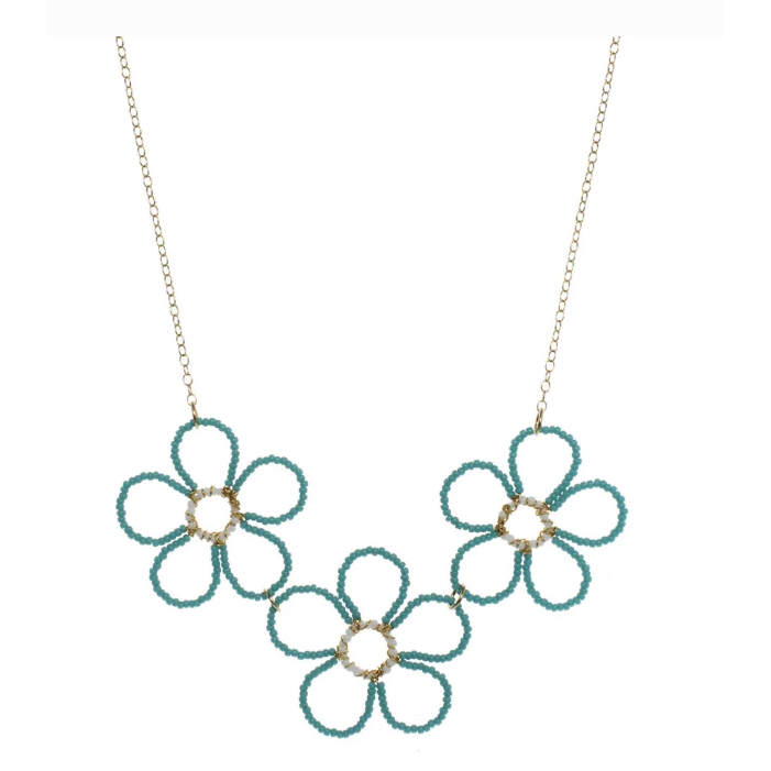 Anne Woodman Jewelry: Beaded Triple Flower Necklace