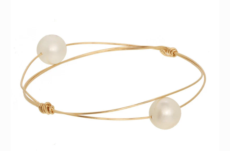 Anne Woodman Jewelry: Wire Bangle with Pearls