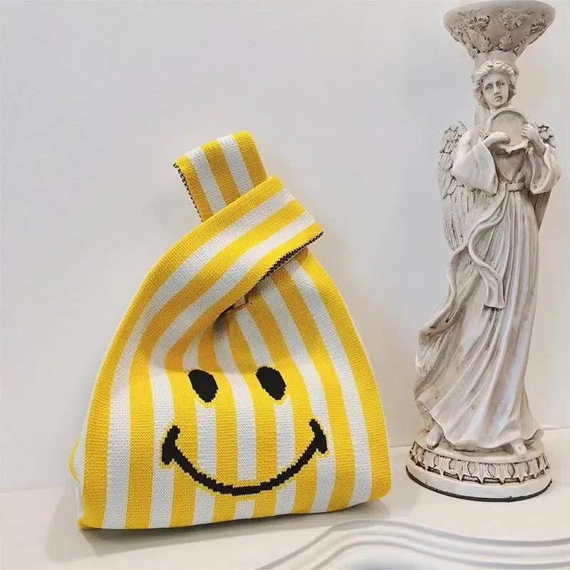 Bewaltz Bag: Dainty Tote, Yellow Smiley Stripes