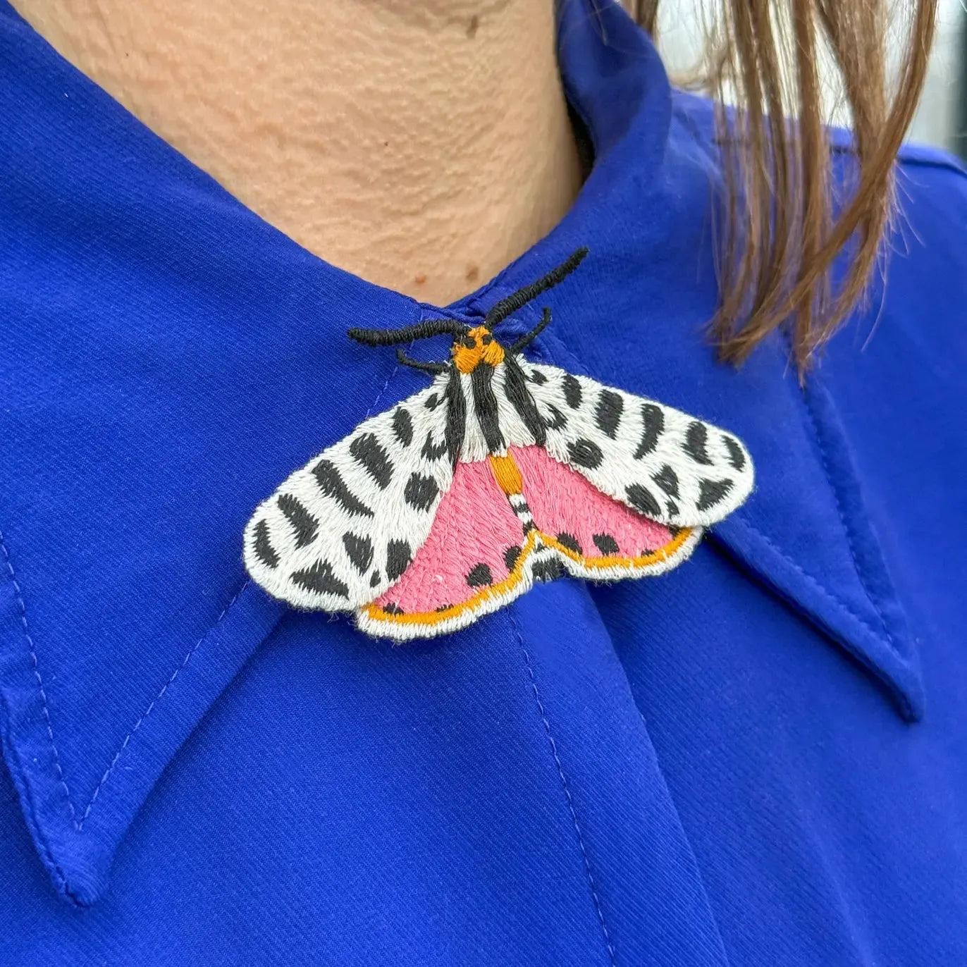 Botanopia USA Embroidered Brooch: Tiger Moth