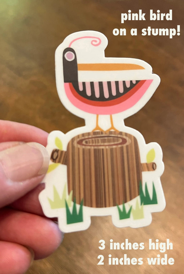 Bunny With A Toolbelt Sticker: Pink Bird-ESSE Purse Museum & Store