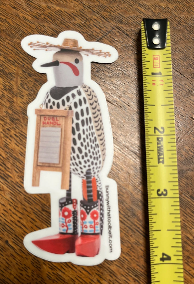 Bunny With A Toolbelt Sticker: Woodpecker-ESSE Purse Museum & Store