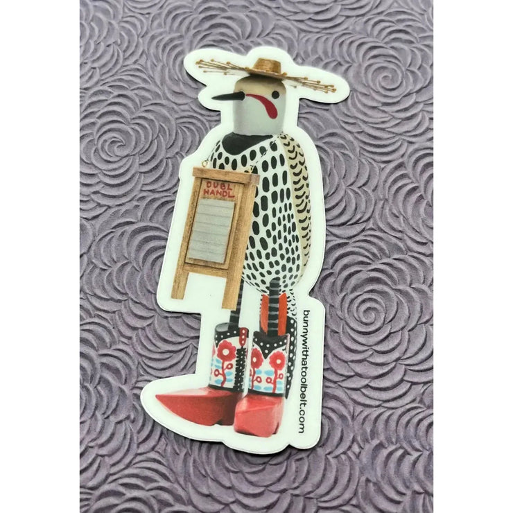Bunny With A Toolbelt Sticker: Woodpecker-ESSE Purse Museum & Store