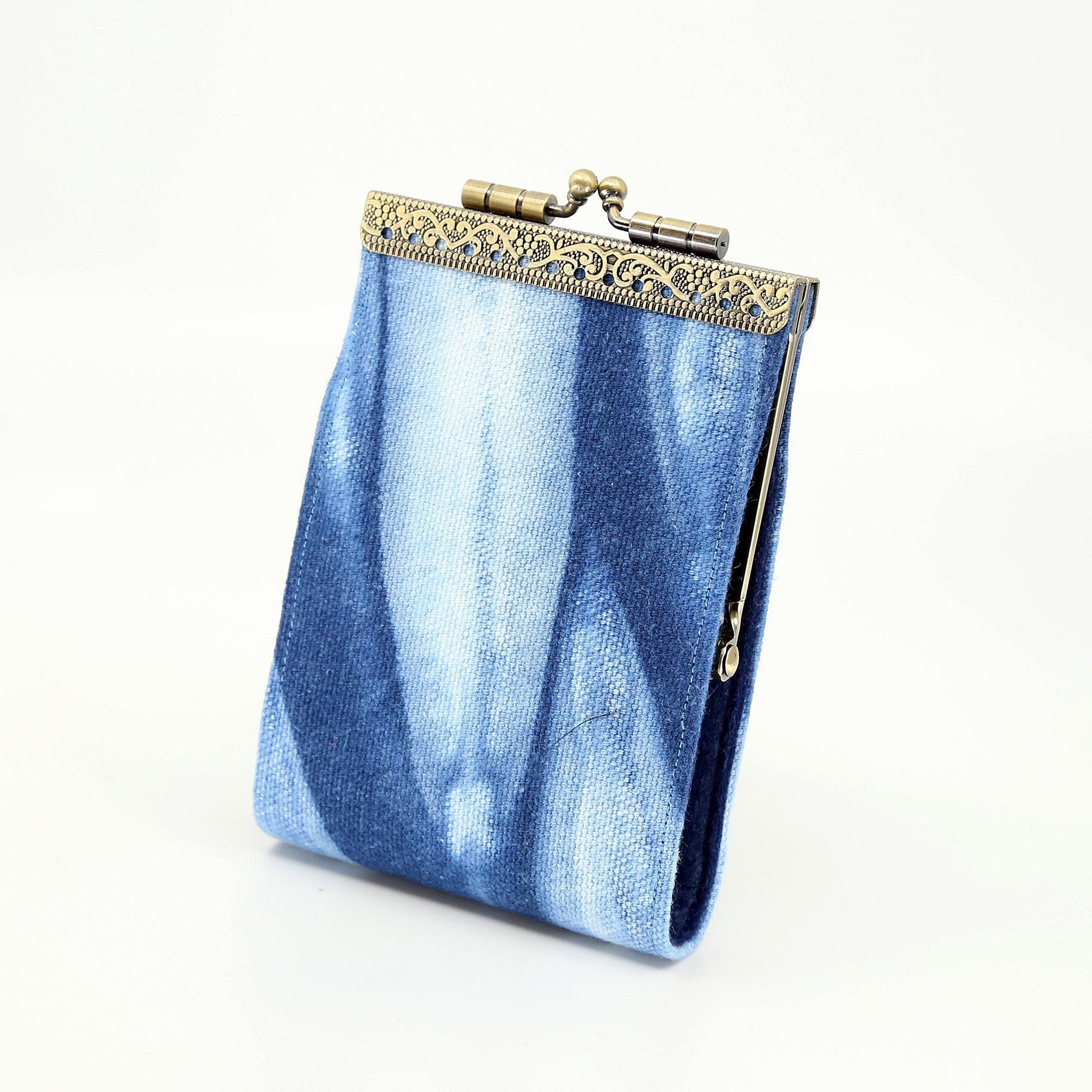 Cathayana Wallet: RFID Indigo Card Holder – ESSE Purse Museum Store - Main Image