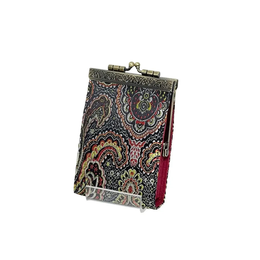 Cathayana Wallet: RFID Paisley Print
