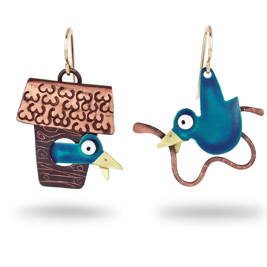 Chickenscratch Earrings: Bluebird