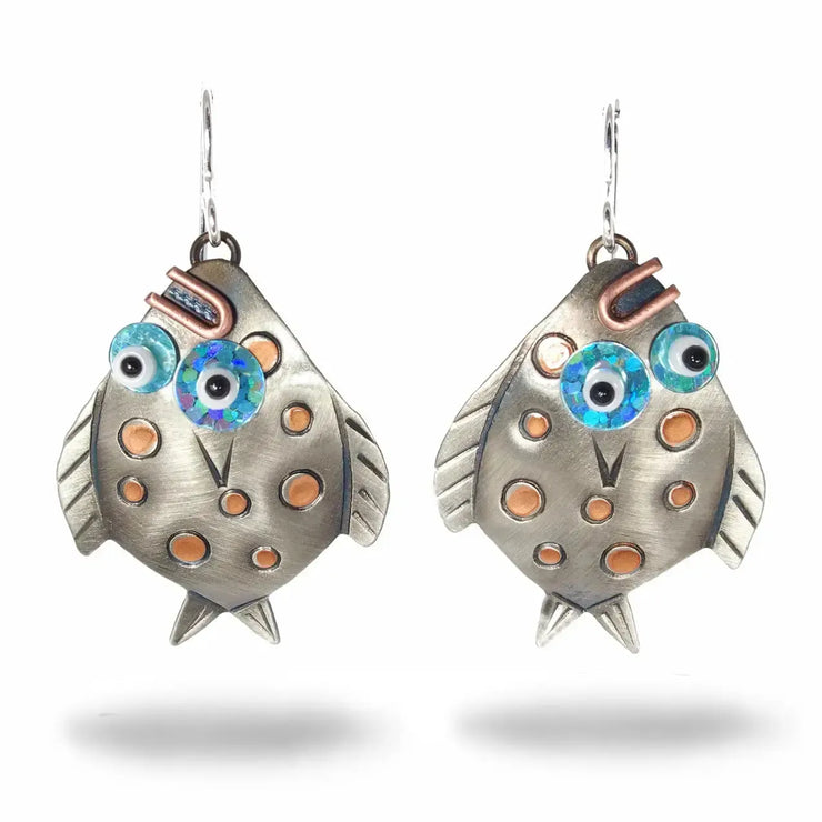Chickenscratch Earrings: Flounder-ESSE Purse Museum & Store