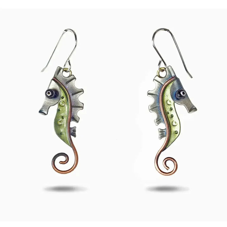 Chickenscratch Earrings: Seahorse-ESSE Purse Museum & Store
