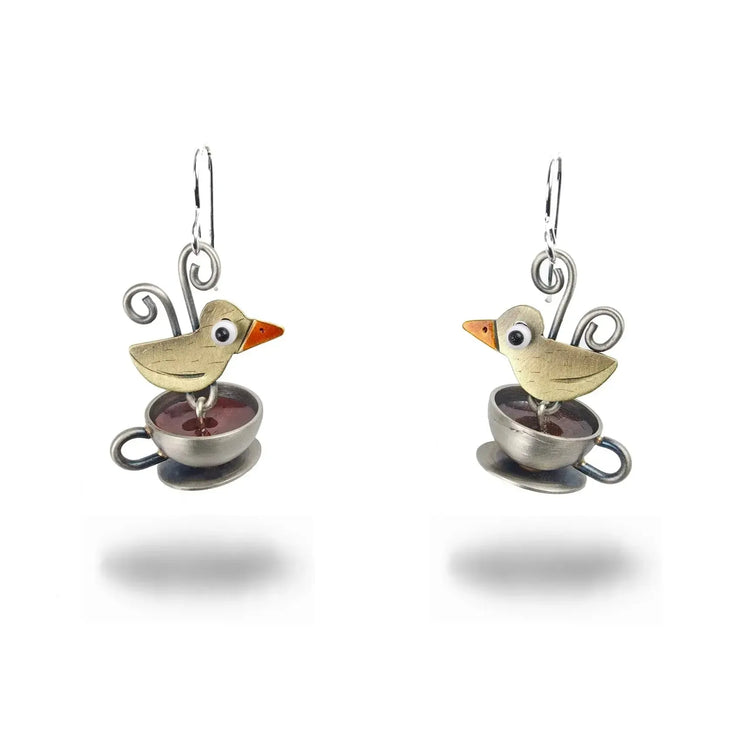 Chickenscratch Earrings: Tea For Two-ESSE Purse Museum & Store