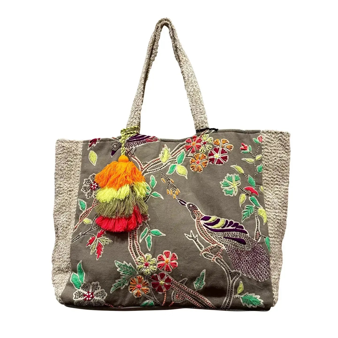 Chloe & Lex Bag: Embroidered Birds Tote