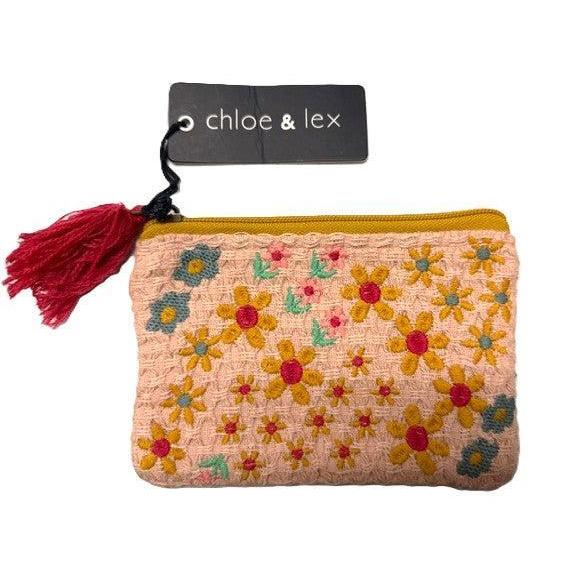 Chloe & Lex Pouch: Pink Tiny Flowers-ESSE Purse Museum & Store