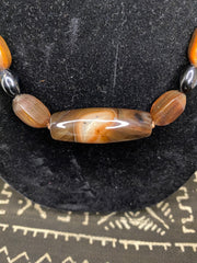 Coils Crystals & Culture Necklace: Carnelian & Water Buffalo-ESSE Purse Museum & Store