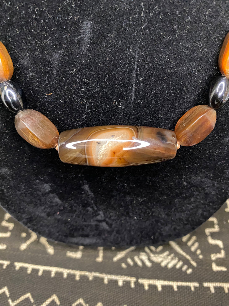 Coils Crystals & Culture Necklace: Carnelian & Water Buffalo-ESSE Purse Museum & Store