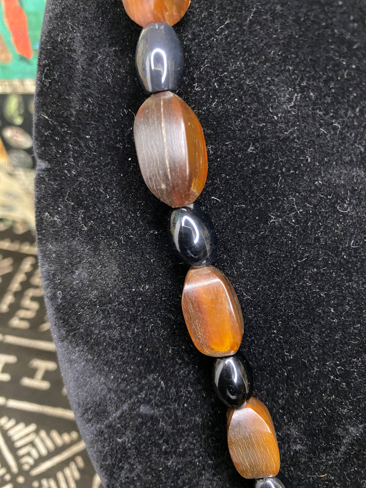 Coils Crystals & Culture Necklace: Carnelian & Water Buffalo-ESSE Purse Museum & Store