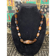 Coils Crystals & Culture Necklace: Carnelian & Water Buffalo-ESSE Purse Museum & Store