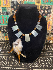 Coils Crystals & Culture Necklace: Kambaba Jasper & Pyrite-ESSE Purse Museum & Store