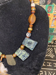 Coils Crystals & Culture Necklace: Kambaba Jasper & Pyrite-ESSE Purse Museum & Store