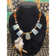 Coils Crystals & Culture Necklace: Kambaba Jasper & Pyrite-ESSE Purse Museum & Store