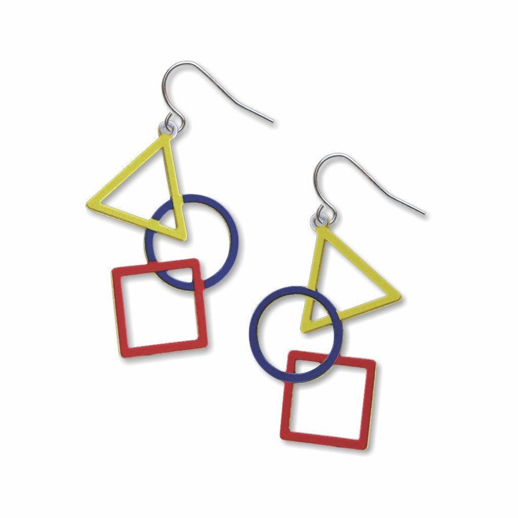 David Howell & Company Earrings: Kandinsky Triangle Circle & Square