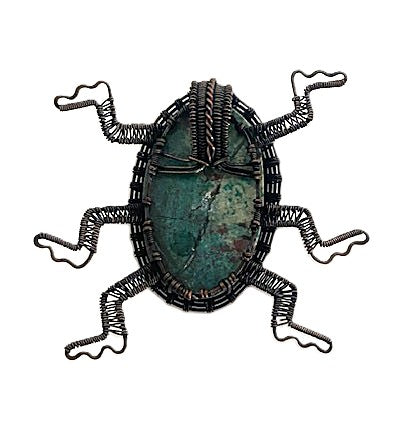 Drea Schaugaard Pendant Necklace: Blue Beetle-ESSE Purse Museum & Store