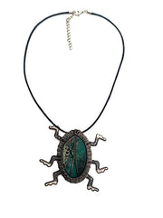 Drea Schaugaard Pendant Necklace: Blue Beetle-ESSE Purse Museum & Store