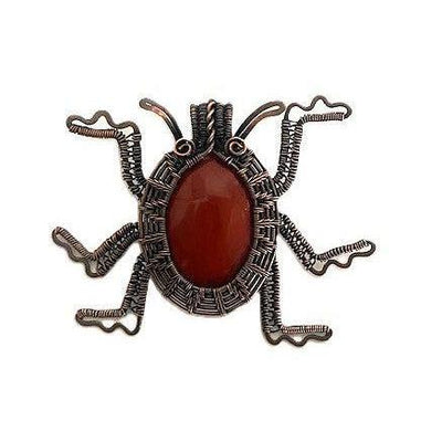 Drea Schaugaard Pendant Necklace: Red Beetle-ESSE Purse Museum & Store