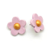 Dunitz & Company Earrings: Ceramic Golden Flower Studs-ESSE Purse Museum & Store