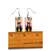 Dunitz & Company Earrings: Mid Century Atomic Cat Dangles-ESSE Purse Museum & Store