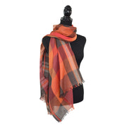 Dupatta Designs Scarf: Barlow Orange Plaid-ESSE Purse Museum & Store