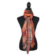 Dupatta Designs Scarf: Barlow Orange Plaid-ESSE Purse Museum & Store