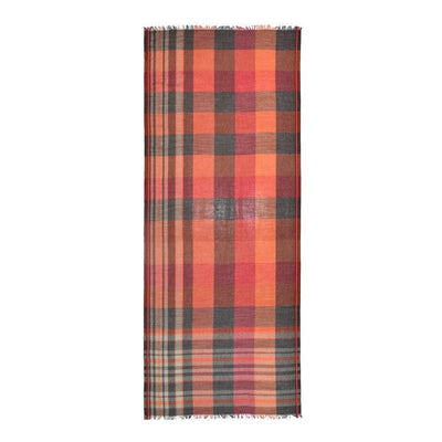 Dupatta Designs Scarf: Barlow Orange Plaid-ESSE Purse Museum & Store