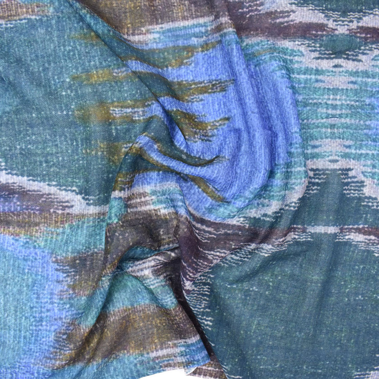 Dupatta Designs Scarf: Blue Bisbee Ikat Inspired-ESSE Purse Museum & Store