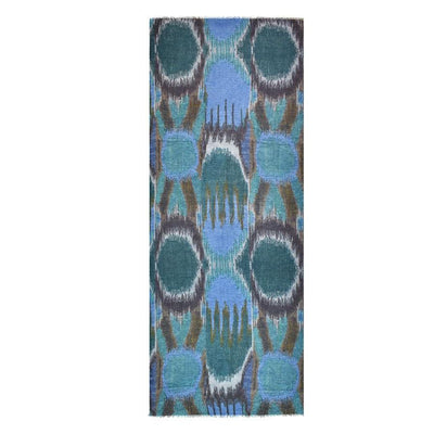 Dupatta Designs Scarf: Blue Bisbee Ikat Inspired-ESSE Purse Museum & Store