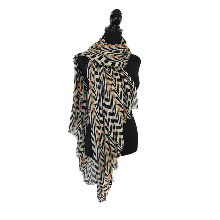 Dupatta Designs Scarf: Bogata Oversized Geo Print-ESSE Purse Museum & Store