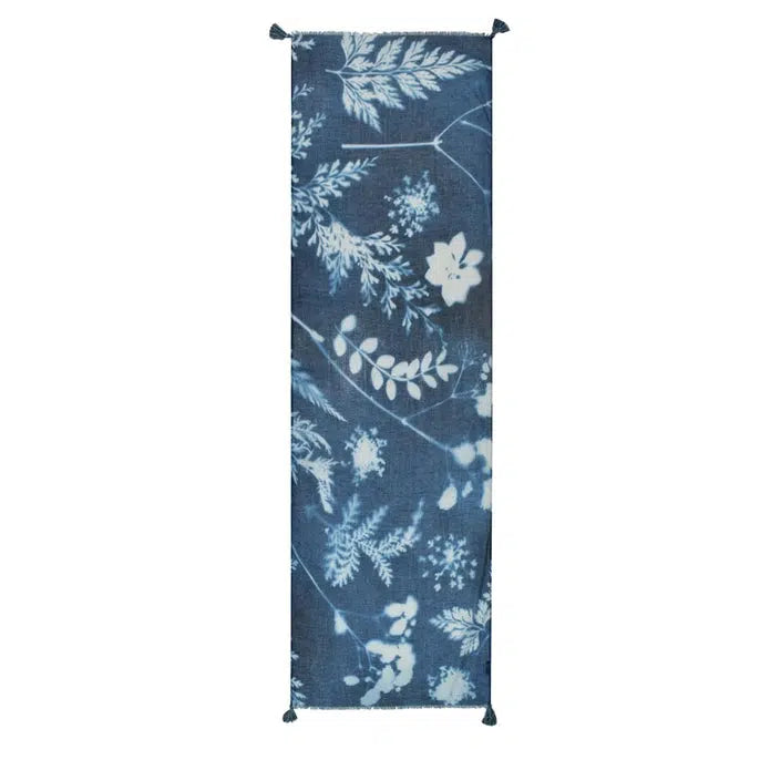 Dupatta Designs Scarf: Indigo Pressed Leaf-ESSE Purse Museum & Store