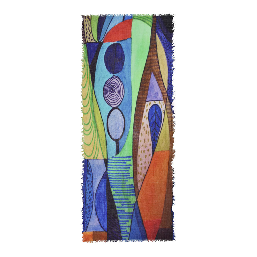 Dupatta Designs Scarf: Martin Colorful Mixed Geo Print-ESSE Purse Museum & Store