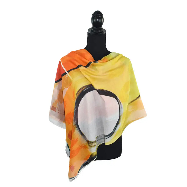 Dupatta Designs Scarf: Orange Harvey Circle Print-ESSE Purse Museum & Store