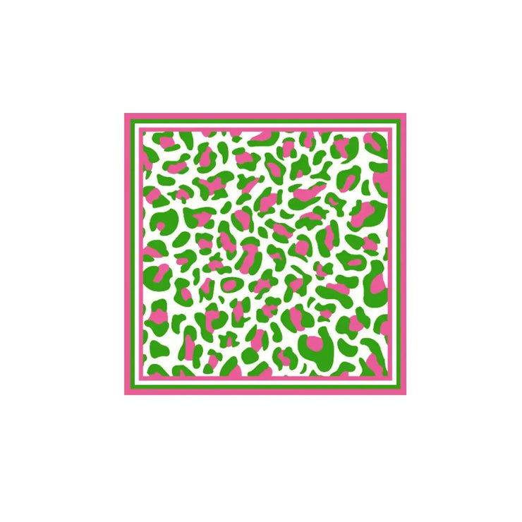 Embellish Your life Scarf: Pink & Green Leopard Print-ESSE Purse Museum & Store