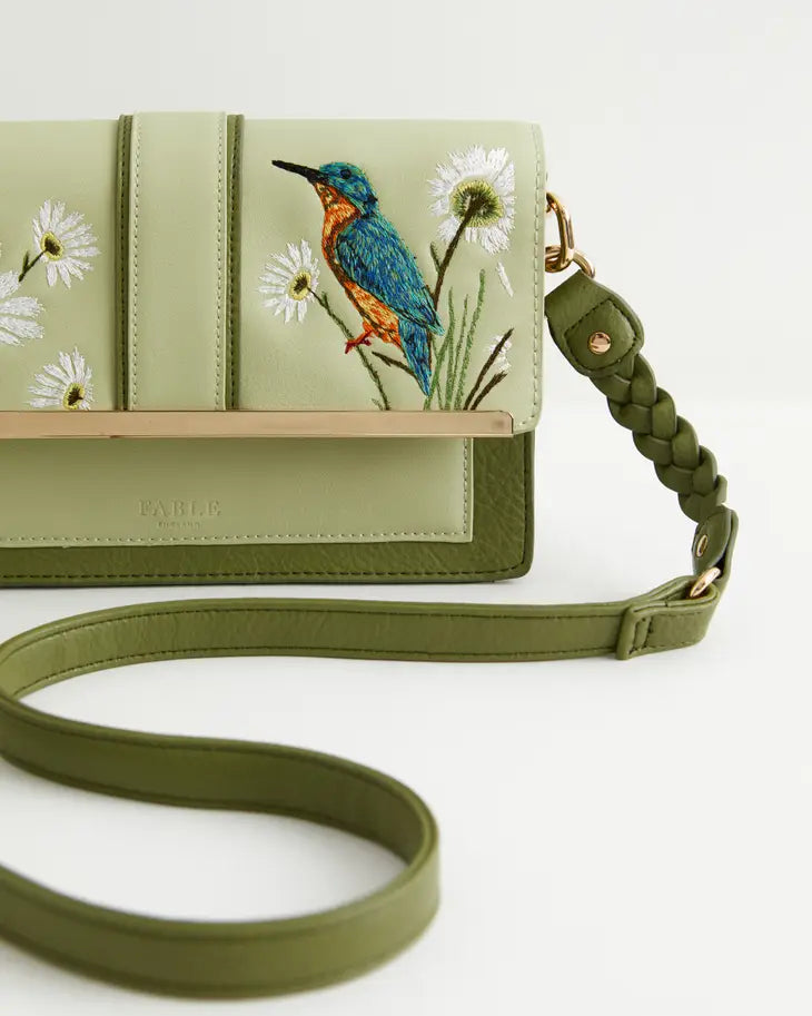 Fable England: Embroidered Kingfisher Crossbody-ESSE Purse Museum & Store