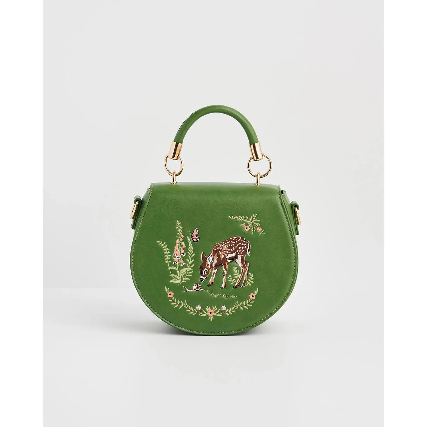 Fable England Bag: Green Fawn and Snail Saddle