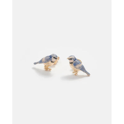 Fable England Earrings: Blue Tit Studs-ESSE Purse Museum & Store