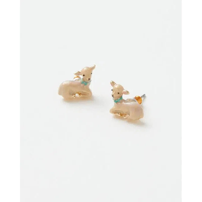 Fable England Earrings: Gold Lamb Studs