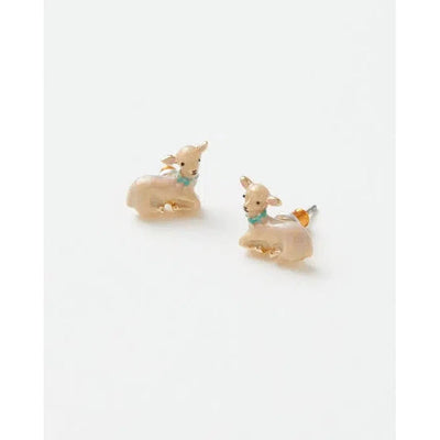 Fable England Earrings: Gold Lamb Studs-ESSE Purse Museum & Store