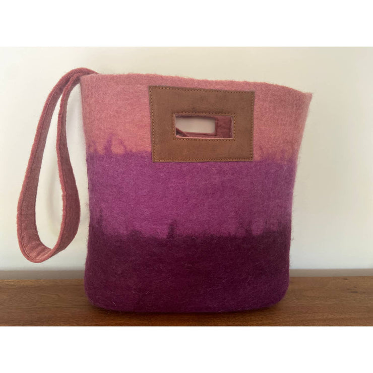 Fibres of Life Bag: Ombre Felt Tote-ESSE Purse Museum & Store