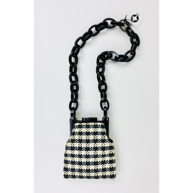 Finn Necklace: Vita Pied de Poule Raffia Miniaudiere-ESSE Purse Museum & Store