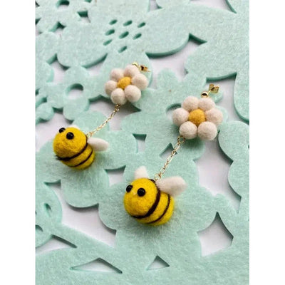 Honey Loom Designs: Buzzing Bee Earrings-ESSE Purse Museum & Store